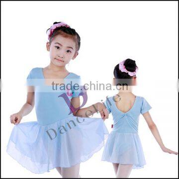 C2157 short sleeve ballet dance costumes chiffon girls ballet dress