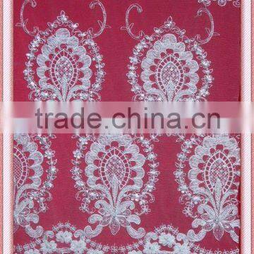 Factory directly manufactured handwork Embroidery Bridal Beaded lace