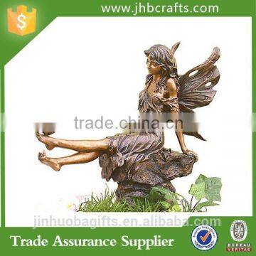 Fairy Aster Sitting on a Stump -Large Resin Garden Statues