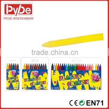 Non-toxic plastic colourful high quality wax crayon Erasable