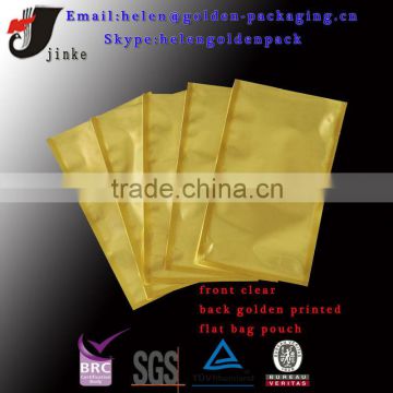 silver foil bag with golden color printed for food use