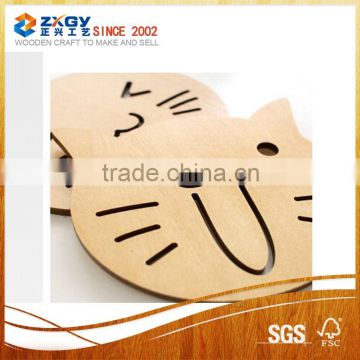 2015 hot new popular item natural wooden laser cut birch cup coaster