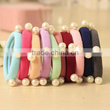 Fashion Simulated Pearls Bandage Head Tassel String Rubber Band Elastic Scrunchy Gum for Women Hair Accessories Headwear