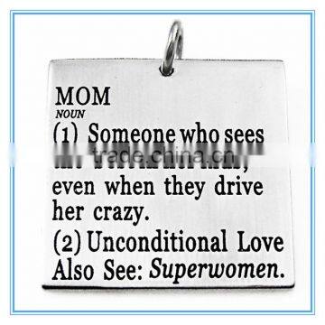 Stainless Steel Definition of a Mom Square Tag