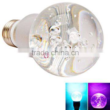 E27 3W 3000K RGB Crystal LED Light Bulb Silver