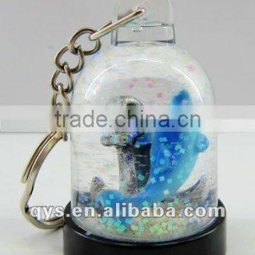 Cute Dolphin Acrylic Liquid Key Chain