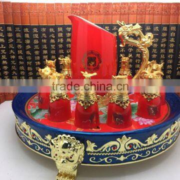 Fine China Ceramic Wine Cup/Twelve Animal Zodiac Red Color Ceramic Wine Cup