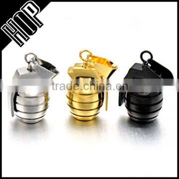 Best selling high quality 3D stainless steel gold grenade pendant