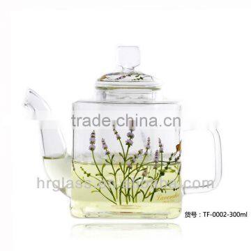 borosilicate glass tea pot with glass filter