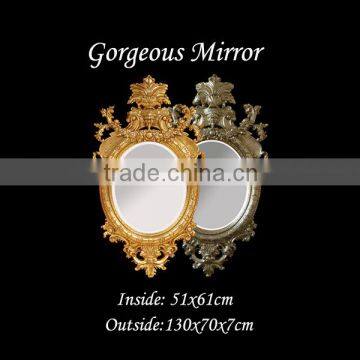 Empire style decorative mirror with urn and leaf motif hall mirror