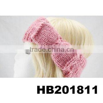 bow knitted winter crochet hairband plain cable knitted headband