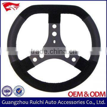 Factory Direct for Flat Bottom Steering Wheel Suede Go Kart Steering Wheel