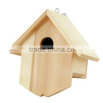 Natural hanged pine wooden bird cage