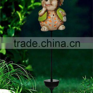 handmade ceramic mini squirrel led solar garden light lawn ornaments