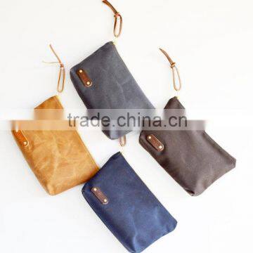 Custom high quality waxed canvas dopp kit