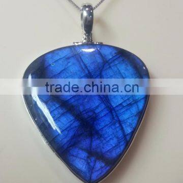 Labradorite Pear Cabochon 925 Solid Sterling Silver Pendants , Designer Silver Pendants, Fashionable Sterling Silver Pendant