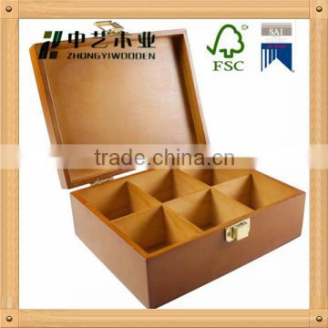 2016 new glass lid wooden remote tea bags storage box