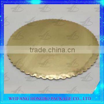 ISO Supplier Aluminium Gold Foil Paper Plate For Cake Base Decoration