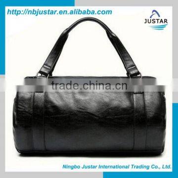 Duffel Bag Style Barrel Shape PU Leather Material Tote Bag Type Sports Bag