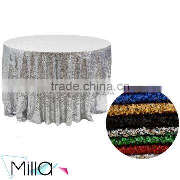 Sequin mesh embroidery tablecloth