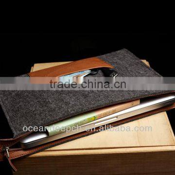 Felt belt leather case for ipad air new product 2014