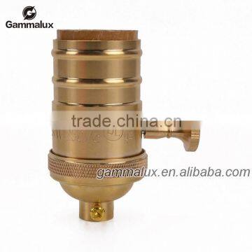 E26 Brass Lamp Socket with Rotary Switch