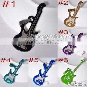 2015 new fashion special birthday gift mixed color lowest 60pcs moq wholesale stock stainless steel guitar pendant