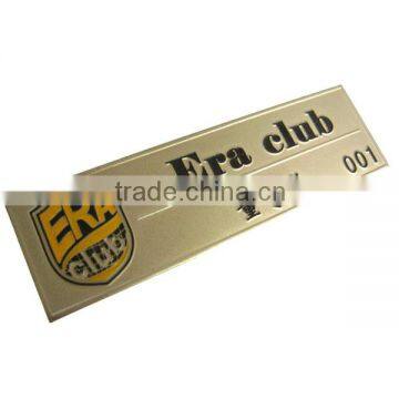 High quality metal bag name plate