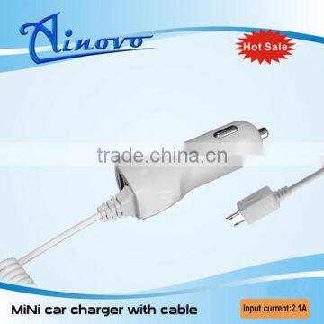 For iphone 5 car charger, micro usb car charger with cable