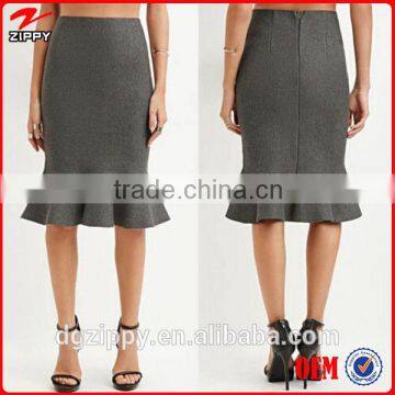 2015 High fashion skirt designs fluted pencil skirt for women