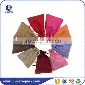 New Various Colors Jute Drawstring Pouch Custom Logo Made in China