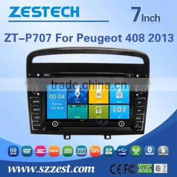 ZESTECH China Factory OEM ODM car dvd player multimedia with GPS for Peugeot 408 with Win CE 6.0 system GPS+DVD+BT+TV+3G+Phone