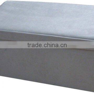 beautiful!Water Gray Suede foldable storage bench