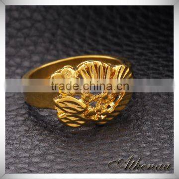 18K Gold Plated Flower Shape Copper Smooth Wholesale Gay Men Ring photo-3