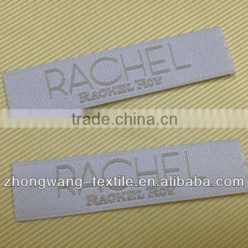 Light colored polyester woven label for women's apparel