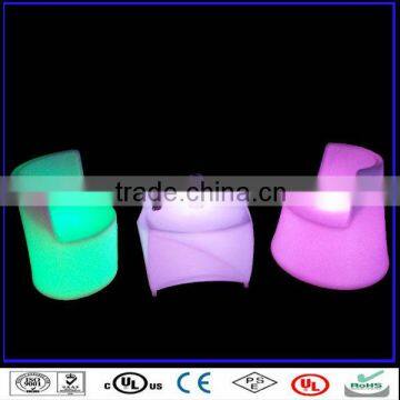 LED illuminated furniture, outdoor plastic tables and chairs, led color rechangeable luminated tea table chair