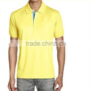 100% Polyester Sublimated Brand Advertising Men's blank Yellow Polo Golf Shirt