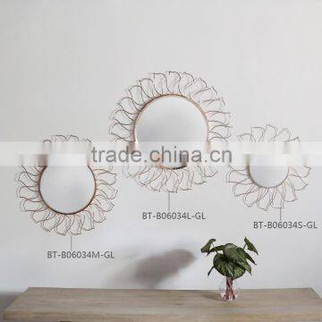 Antique gold leaf frame wall mirror flower shaped wall mirror                        
                                                Quality Choice