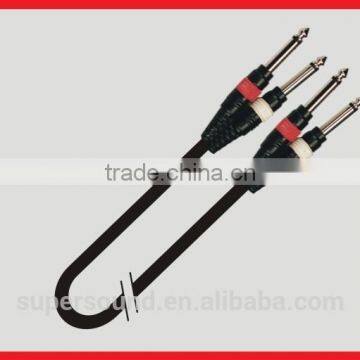 dual 6.3mm 2xJack Male to male audio cable