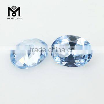 Synthetic Oval Machine Cut 104# Bule Loose Artificial Spinel Gemstone