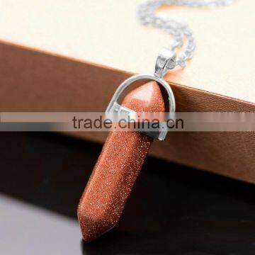 Crystal Hexagonal Point Pendant Gold Bail Rock Raw Crystal Stone Slice Necklace Bead Natural Rose Quartz pendant