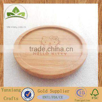 Round bamboo coasters for Tea cup Custom bamboo pads