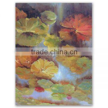 ROYIART Lotus leaf Abstract Painting on linen canvas for wall decoration