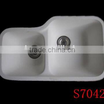 Marble Double Sink/Double Sinks Kitchen/solid surface Kitchen Sink Double Bowl ,arificial stone kitchen sinks