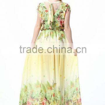 2016 New European Women's Beach Resort Plus Size Slim Chiffon Dress photo-5