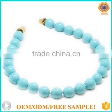 AAAA+ 10mm round turquoise authentic shell pearl ming pearls necklace