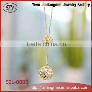 Fashion latest design sphere metal beads necklace