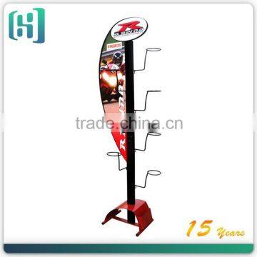 metal safety wire black hanging 11 pcs motorcycle helmet display rack with pvc foam board logo