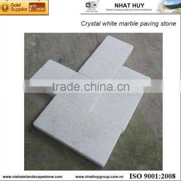 crystal white marble paving stone antiqued