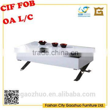 2015 hot selling classical high gloss white coffee table , side table